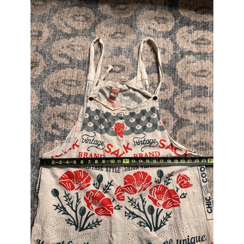 Poppy Garden Vintage Sack Organic Cotton Overalls XL Excellent Condition - Picture 3 of 4